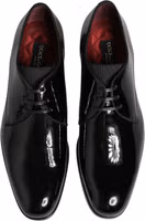 Black Calfskin Leather Derby Dress Shoes 1