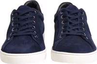Blue Leather Suede Low Top Sneakers Shoes 1