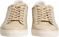 Beige London Low Top Leather Sneakers Shoes 1