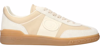 Beige Fabric Low Top Sneakers