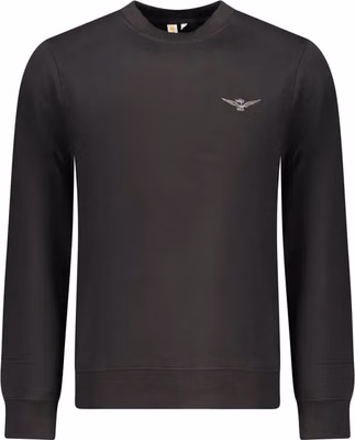 Black Cotton Men Sweatshirt