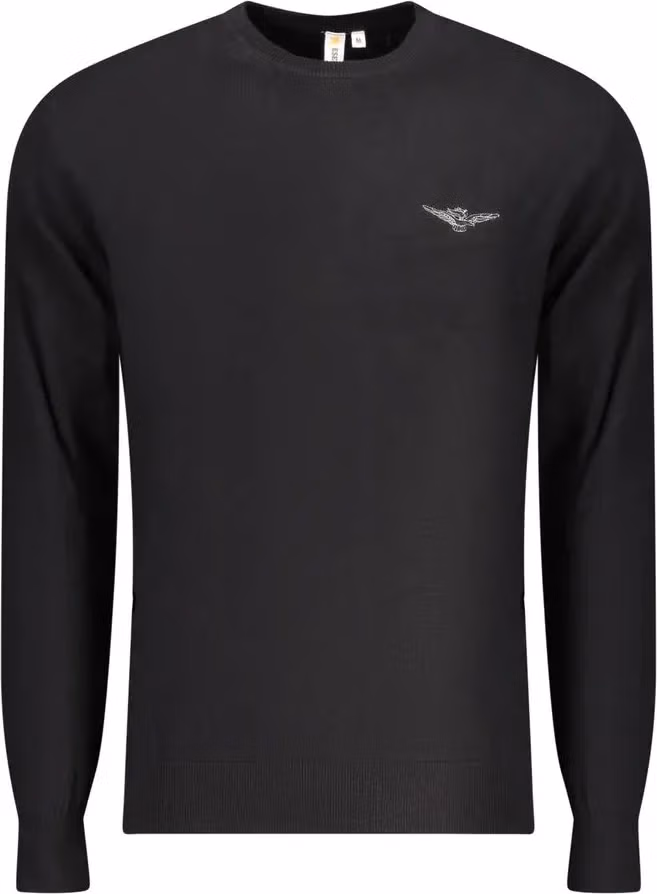 Black Cotton Men's Sweater