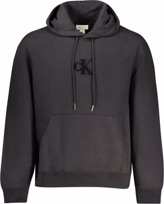 Black Cotton Men's Hooded Sweatshirt