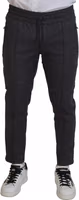Gray Striped Wool Skinny Trouser Pants 4