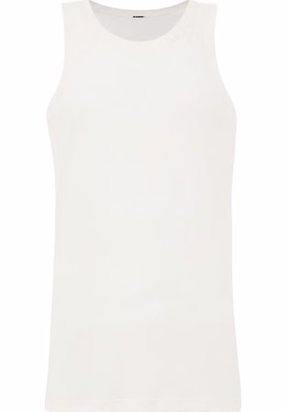 White Cotton Sleveless Jacket