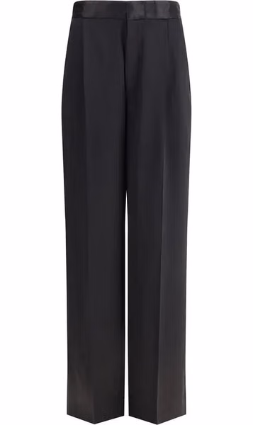 Black Silk Casual Pants