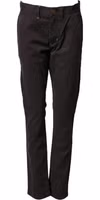Dark Brown Cotton Stretch Straight Mid Waist Trouser Pants 1