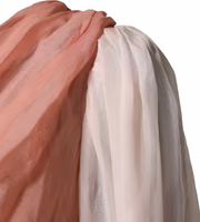 Pink Silk Tulle Long Sleeve V-neck Dress 2