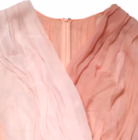 Pink Silk Tulle Long Sleeve V-neck Dress 5