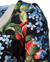 Black Floral Print Viscose Sheath Midi Dress 3