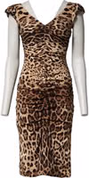 Brown Leopard Sleeveless Sheath Midi Dress 1