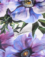 Purple Anemone Print Pleated Midi Dress 4