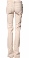 Beige Low Waist Cotton Slim Fit Denim Trousers Jeans 2