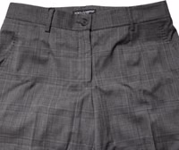 Dark Gray Check Tartan VirginWool Dress Pants 3