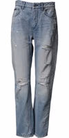 LightBlue Ripped Washed BOYFRIEND Denim Jeans 1