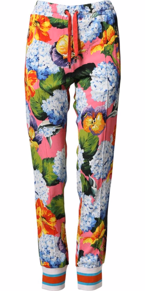 Multicolor Floral Mid Waist Jogger Pants