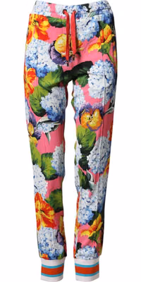 Multicolor Floral Mid Waist Jogger Pants