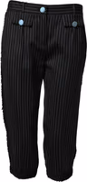 Black Wool Stripes Cropped Trouser Pants 1