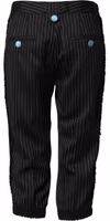 Black Wool Stripes Cropped Trouser Pants 2