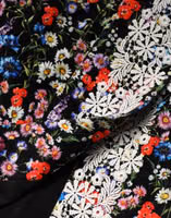 Black Floral Lace Cotton HighWaist Mini Skirt 5