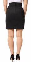 Black Nylon Pencil Cut High Waist Mini Skirt 3