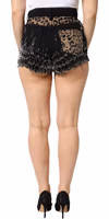 Black Pins Cotton Denim Hot Pants Shorts 3