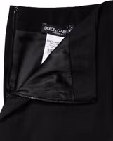Black Cotton Pencil Cut High Waist Mini Skirt 4
