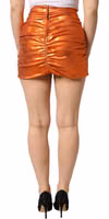 Metallic Orange Viscose High Waist Mini Skirt 3