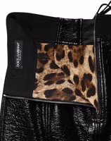 Black Nylon Eyelet Detail Coated Mini Skirt 5