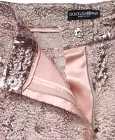 Pink Jacquard High Waist Hotpants Shorts 5
