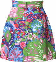 Multicolor Floral Buttoned High Waist Mini Shorts 2