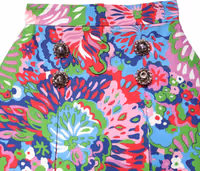 Multicolor Floral Buttoned High Waist Mini Shorts 3