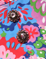 Multicolor Floral Buttoned High Waist Mini Shorts 4