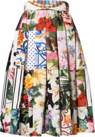 Multicolor Patchwork High Waist Midi Skirt 1