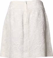 White Floral Brocade High Waist Mini Skirt 2