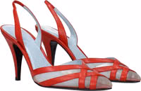 Red Leather Stiletto Heel Sandals 2