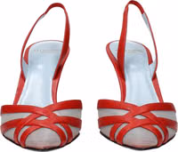 Red Leather Stiletto Heel Sandals 3