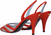 Red Leather Stiletto Heel Sandals 4