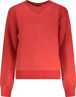 Red Cotton Women Sweatshirt