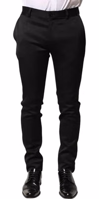 Black Viscose Dress Formal Men Trousers Pants