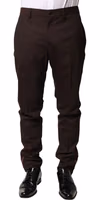 Brown Polyester Men Dress Trousers Pants 1