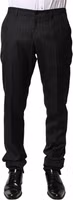 Black Stripes Wool Men Dress Trousers Pants 1