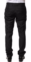 Black Stripes Wool Men Dress Trousers Pants 3