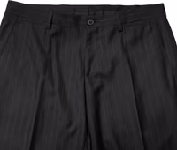 Black Stripes Wool Men Dress Trousers Pants 4