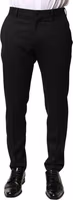 Black Wool Mid Waist Men Dress Trousers Pants 1