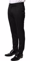 Black Wool Mid Waist Men Dress Trousers Pants 2
