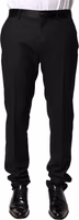 Black Wool Mid Waist Men Dress Trousers Pants 1