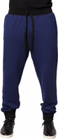 Blue Cotton Mid Waist Jogger Trousers Pants 1