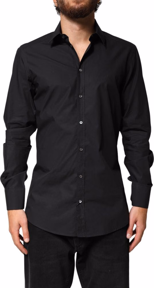 Black GOLD Cotton Men Dress Formal Shirt