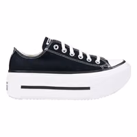 Black And White Fabric Platform Sneakers 1
